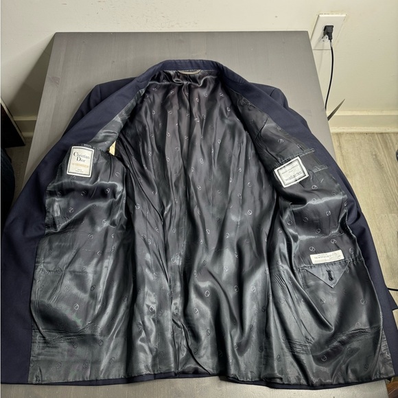 Vintage Navy Wool Christian Dior Blazer With Gold Buttons 41R - Picture 4 of 10